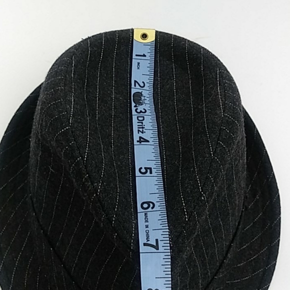 GRANULE GRAY PINSTRIPE WOOL BLEND FEDORA HAT - Picture 10 of 14